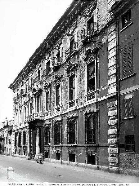 Palazzo Fe D'Ostiani in Brescia, carried out from a design by Carlo Manfredi and completed by G.B. Marchetti