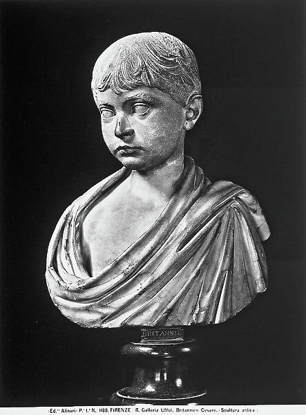 Tiberius Claudius Caesar Britannicus, Roman bust, in the Galleria degli Uffizi, Florence