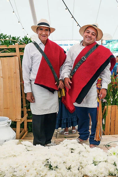 Colombia, Medellin, Men Posing Wearing Typical Attire