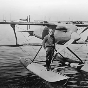 James Doolittle on the float of his Curtiss R3C racer, 1925