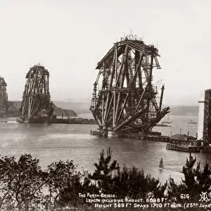 1888 Scotland - the Forth Bridge under construction