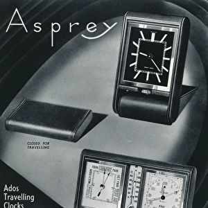 Advert for Asprey travel clocks 1936