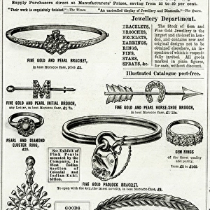 Advert for Goldsmiths & Silversmiths jewellery 1886