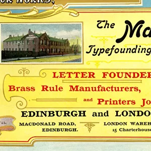 Advert, The Marr Typefounding Co Ltd, Edinburgh