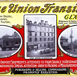 Advert, The Union Transit Co, Glasgow, Scotland