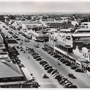Aerial view of Abercorn Street, Bulawayo, Rhodesia