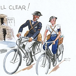 All Clear by Helen McKie - ARP wardens on bicycles