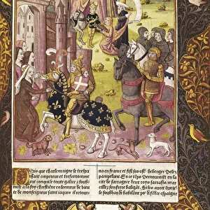 Allegory of Charlemagnes reign. Illustration