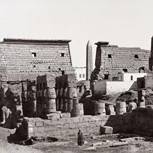 Ancient temple at Luxor, Egypt, image c. 1880 s