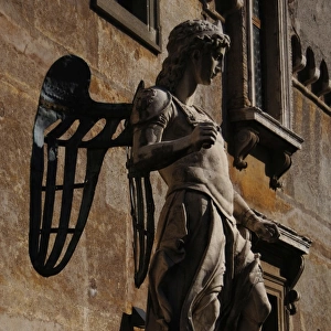 Archangel Michael, 1544. Statue by Raffaello da Montelupo (1