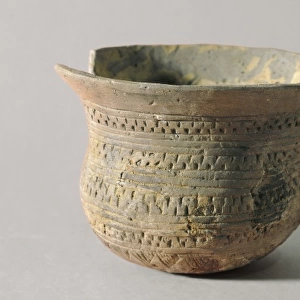 Bell shaped vessel. Neolithic art. Ceramics