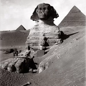 c. 1880s Egypt Cairo - the sphinx and pyramids