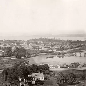 c. 1880s harbour and city of Victoria, British Columbia, Canada