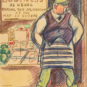 Cartoon, Business as Usual, by Rodo Pissarro, WW1