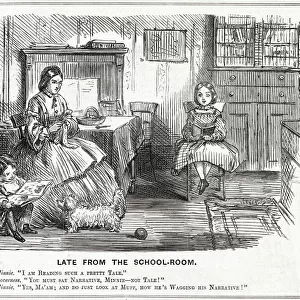 Cartoon, Late from School-Room 1860