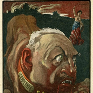 Cartoon, The Mad Dog of Europe, WW1