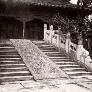 China c. 1880s - ornate steps, Imperial Palace