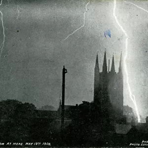 Church During Thunderstorm with Lightning, Mere, Wiltshire