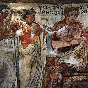 Copy of Etruscan wall painting. Tomb of the Shields. c. 350