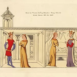 Costume of a king and queen, 14th century