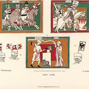 Costumes and armour of German knights, 13th century