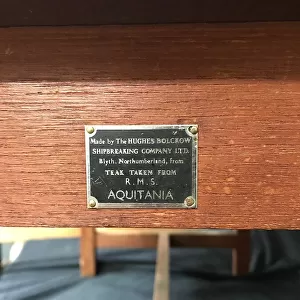 Cunard Line, table from RMS Aquitania