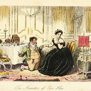English gentleman courting a young lady in a restaurant