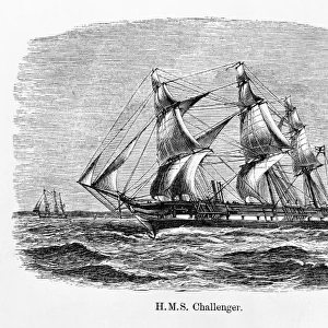 Engraved view of H. M. S. Challenger