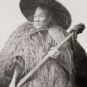 Farm worker or coolie with grass coat, Japan