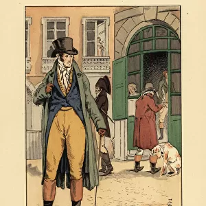 Fashionable man at the Passage du Perron, Palais Royal, 1802