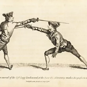 Gentleman fencer running through an opponent