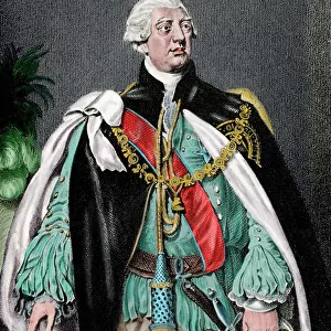 George III of the United Kingdom (1738-1829). Engraving. Col