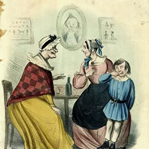 Georgian cartoon, two women and a boy