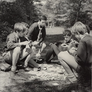 German boy scouts at camp