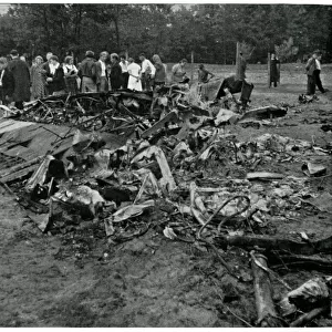 German plane wreckage on the outskirts of Warsaw, Sept 1939