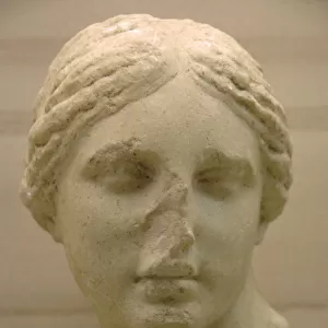 Greek Art. 4th century B. C. Marble head of Aphrodite