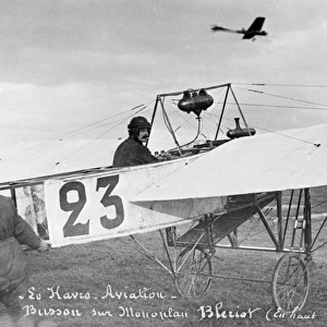 Guillaume Busson in Bleriot monoplane, Le Havre