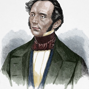 Hermann von Beckerath (1801-1870). Colored engraving