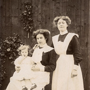 Two Housemaids and toddler - Edwardian England
