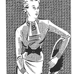 Illustration of a knitted jumper set Date: 1936