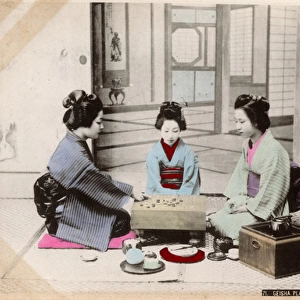 Japan - Geisha girls playing Go