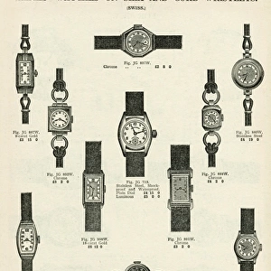 Ladies wristwatches with silk and cord straps 1937