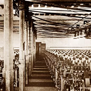 Looms in a weaving shed, early 1900s
