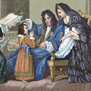 Louis XIV (1638-1715), King of France, with his grandson. En