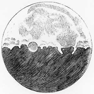 Lunar surface sketched by Galileo