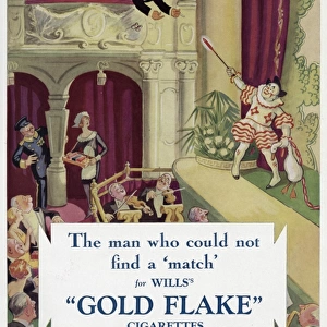 A man who could not find a match for Wills Gold Flake cigare