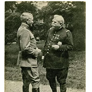 Marshal Joffre talking to General Pershing