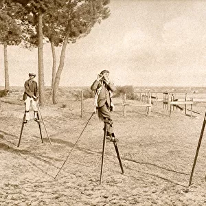 Men on stilts in Les Landes, south west France