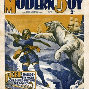 The Modern Boy front cover - Nelson polar bear attack