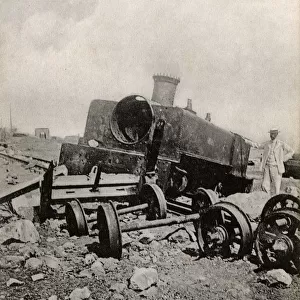 Morocco - Locomotive destroyed by Arabs - Chaouia uprising